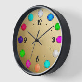 ブラシ数々の付き金ゴールド枠の宝石 壁時計 (傾斜)