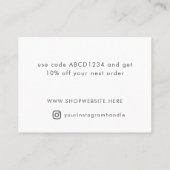 ブラシ書エレガント道ありがとうスモールビジネス 割引カード (裏面)