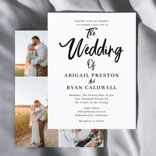 ブラシ書道予算結婚の ポストカード