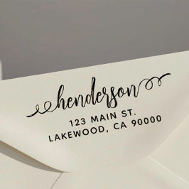 ブラシ書道差出人住所自己インクスタンプ セルフインキングスタンプ