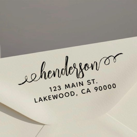 ブラシ書道差出人住所自己インクスタンプ セルフインキングスタンプ