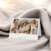 ブラシ書道10アーチ写真母の日 箔グリーティングカード