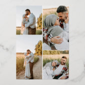 ブラシ書道4 Photo 結婚 Black's 箔招待状 (裏面)