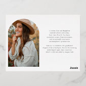 ブラシ書道6アーチ写真卒業 箔シーズンポストカード (裏面)