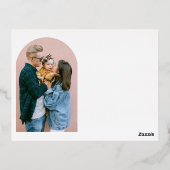 ブラシ書道6アーチ写真母の日 箔シーズンポストカード (裏面)