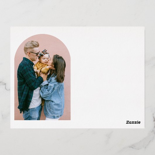 ブラシ書道6アーチ写真母の日 箔シーズンポストカード (裏面)