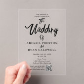 ブラシ書道QRコード結婚ズ アクリル招待状 (インサイチュ (ポータブル))