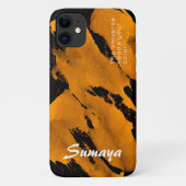 ブラシ柄 ブラック オレンジ iPhone 11 ケース | カスタマイズ可能 Case-Mate iPhoneケース (裏面)