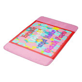 ブラシ歯ヘアウォッシュ顔おもしろいキッズ明るいデザイン バスマット (アングル)