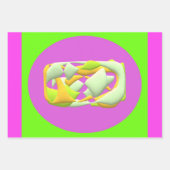 ブラシ歯ヘアウォッシュ顔おもしろいキッズ明るいデザイン ラッピングペーパーシート (正面3)