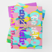 ブラシ歯ヘアウォッシュ顔おもしろいキッズ明るいデザイン ラッピングペーパーシート (インサイチュ)