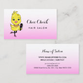 ブラシ毛付きシックなピンクのシックと美しいサロン 名刺 (正面/裏面)