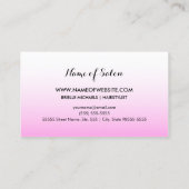 ブラシ毛付きシックなピンクのシックと美しいサロン 名刺 (裏面)