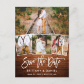 ブラシ素朴スクリプトウッド日付4の写真を保存 ポストカード (正面)