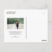 ブラシ素朴レタリングたった今結婚しました写真 ポストカード (裏面)