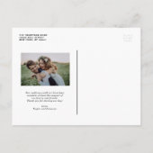 ブラシ素朴レタリングの結婚ありがとうはがき インビテーションポストカード (裏面)