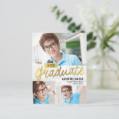 ブラシ素朴卒業発表はがき ポストカード (スタンド正面)