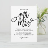 ブラシ素朴書道招待状 |黒 招待状 (スタンド正面)