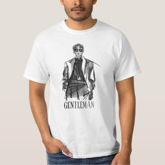 ブラシ紳士のホワイト半袖Tシャツ Tシャツ
