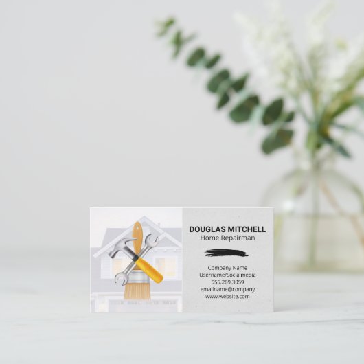 ブラシ絵を描ュハンマーレンチ |住宅 名刺 (スタンド正面)