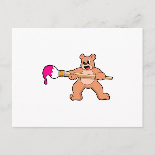 ブラシ絵を描ングとベアー絵を描& ポストカード (正面)