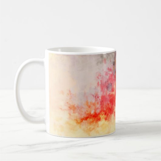 ブラシ絵を描抽象芸術の背景ブラシがストローク コーヒーマグカップ (左)
