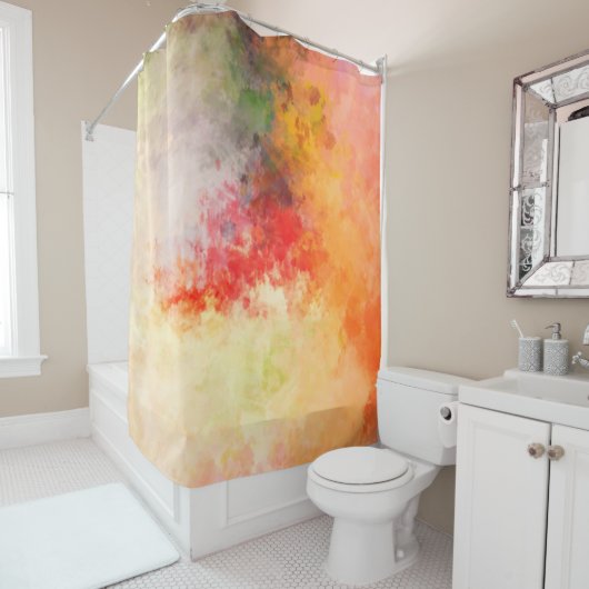 ブラシ絵を描抽象芸術の背景ブラシがストローク シャワーカーテン (インサイチュ)