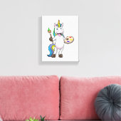 ブラシ絵画とカラーでユニコーン キャンバスプリント (インサイチュ (リビング))