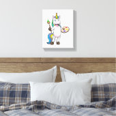 ブラシ絵画とカラーでユニコーン キャンバスプリント (インサイチュ (寝室))