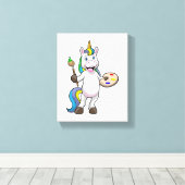 ブラシ絵画とカラーでユニコーン キャンバスプリント (インサイチュ (ウッドフロア))