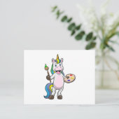 ブラシ絵画とカラーでユニコーン ポストカード (スタンド正面)