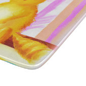 ブラシ絵画を持った可愛い猫。買今 カッティングボード (角)