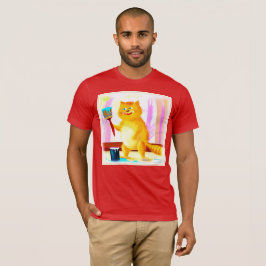 ブラシ絵画を持った可愛い猫。買今 Tシャツ