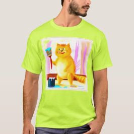 ブラシ絵画を持った可愛い猫。買今 Tシャツ