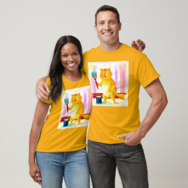 ブラシ絵画を持った可愛い猫。買今 Tシャツ
