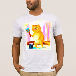 ブラシ絵画を持った可愛い猫。買今 Tシャツ