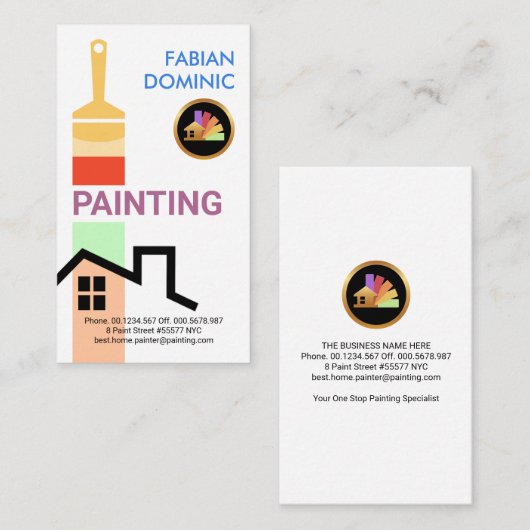 ブラシ絵画ズホームカラーの便利屋 名刺 (正面/裏面)