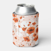 ブラシ色彩の鮮やかッシのケシ：フローラシームレス。 缶クーラー (缶正面)