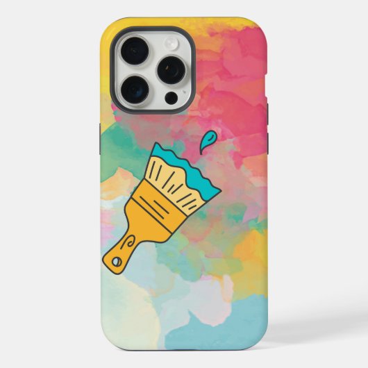 ブラシ色彩の鮮やか付き iPhoneケース (裏面)