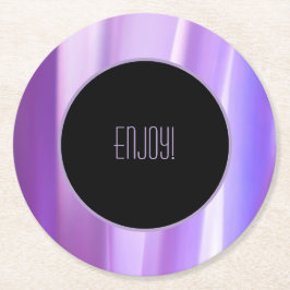 ブラシ花びらラベンダー紙コースター | フエレガントル ラウンドペーパーコースター