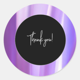 ブラシ花びらラベンダー「ありがとう」ステッカー | エレグ ラウンドシール