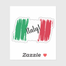 ブラシ芸術的ストローイタリア国旗のカスタムカットシール