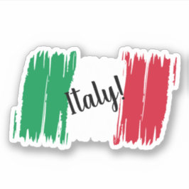 ブラシ芸術的ストローイタリア国旗のカスタムカットシール シール