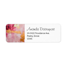 ブラシ芸術的ストロークの金ゴールドとピンクのアドレス ラベル