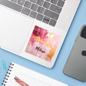 ブラシ芸術的ストロークの金ゴールドとピンク シール (ノートパソコンとiPhone)