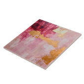 ブラシ芸術的ストロークの金ゴールドとピンク タイル (側面)