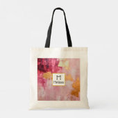 ブラシ芸術的ストロークの金ゴールドとピンク トートバッグ (裏面)