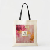 ブラシ芸術的ストロークの金ゴールドとピンク トートバッグ (正面)