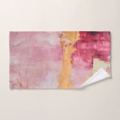 ブラシ芸術的ストロークの金ゴールドとピンク ハンドタオル (ハンドタオル)