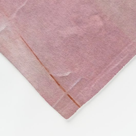 ブラシ芸術的ストロークの金ゴールドとピンク フリースブランケット (角)